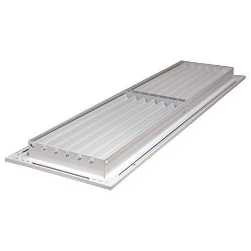 WDP Lüftungsgitter 600x300 | weiß | Aluminium | mit Verstrebung und festen Lamellen