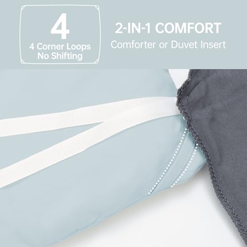 Image of MUXHOMO King Size Comforter Set, All Season Ultra Soft Down Alternative Bedding - 3 Piece Lightweight Bed Set Includes 1 Comforter (104 inchx90 inch) and 2 Pillow Shams (20 inchx36 inch), Lake Blue