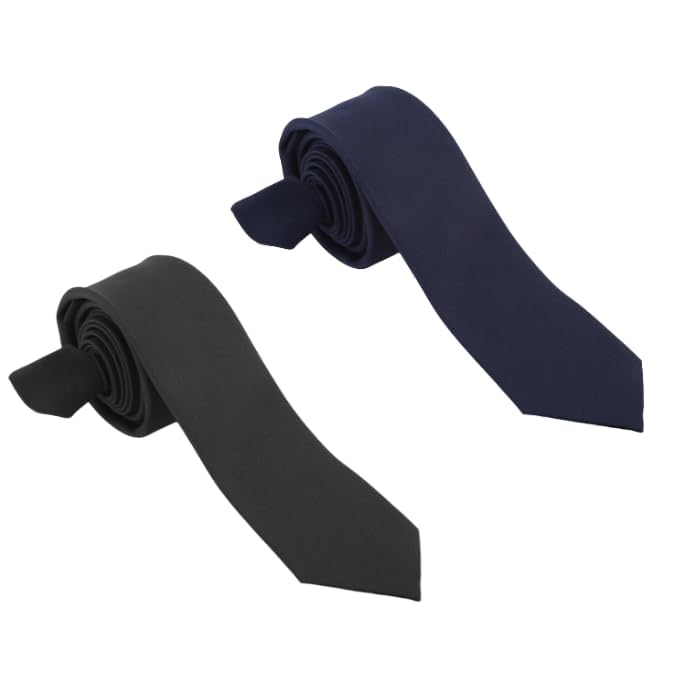 Matte Finish Microfiber Solid Slim Formal Men's Ties Plain Casual Ties For Men's/Gents/Boys (Combo Pack)-image-8