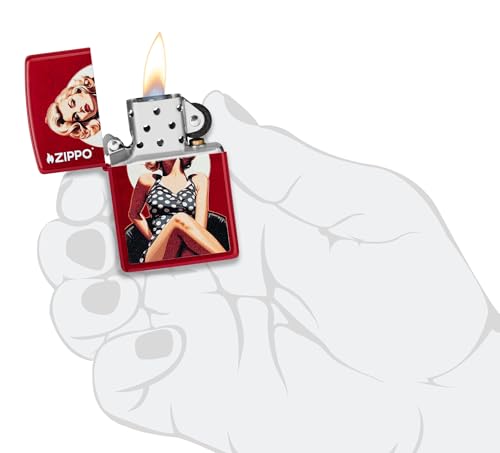 Encendedor Zippo Vintage Pin-up Rojo Manzana miniatura 3