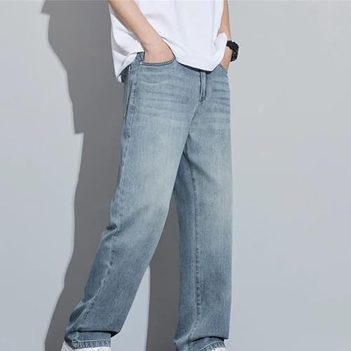 Men's Loose Jeans Spring Summer Thin Breathable Denim Pants Straight Vintage Business Casual Trousers4