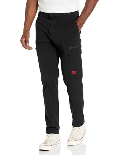 HUGO Men's Slim Fit Garment Dyed Cotton Mix Cargo Pants