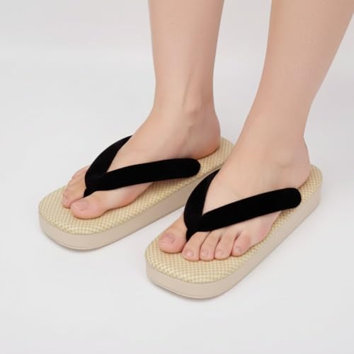 Pantuflas japonesas geta con suela de madera antideslizante para adultos 8