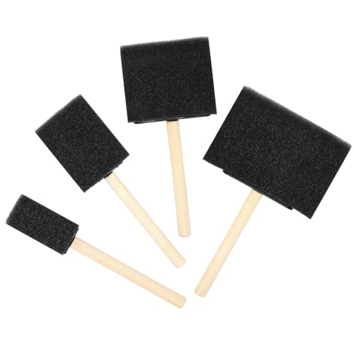 Image of 4-Piece Foam Brush Set for Painting, Staining, and Varnishing