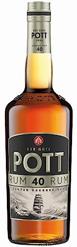 POTT Rum 40% vol. (1 x 0.7 l) , Echter Übersee-Rum , seit 1848 eine Garantie für höchste Qualität & Reife , Perfekt für Tee, Grog, Punsch, Rumtopf, Feuerzangenbowle , zum Backen