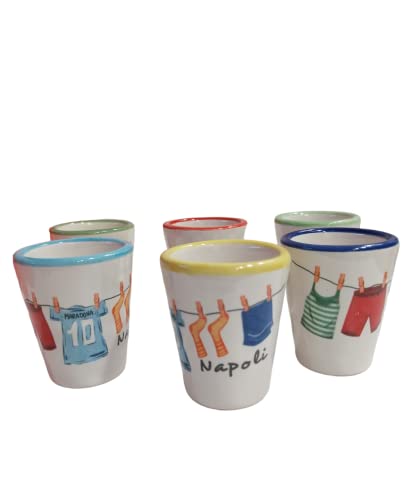 bicchierini limoncello liquore in ceramica napoli 6 pezzi