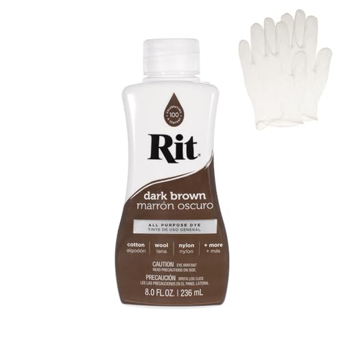 Rit Dye – Liquid Fabric Dye for Crafting, Clothing, and Décor – 8 oz. Bottle – Dark Brown...