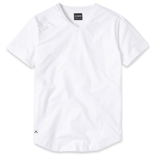 Clothing Men's Premium AO V-Neck Casual Short Sleeve T-Shirt | Classic Curve Hem | PYCA Pro Soft Fabric