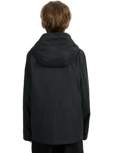 Image of UIQUR Boys Girls Rain Jacket Kids Waterproof Raincoats 5-14 Years | Hooded Lightweight Windbreakers with Zipper Pockets Cycling Camping Running School Lightweight