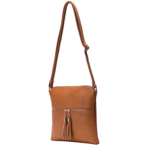 Image of Solene Womens Lightweight Medium Crossbody Purse with Tassel, Perfect Size Crossbody Bags for Daily Use, travel