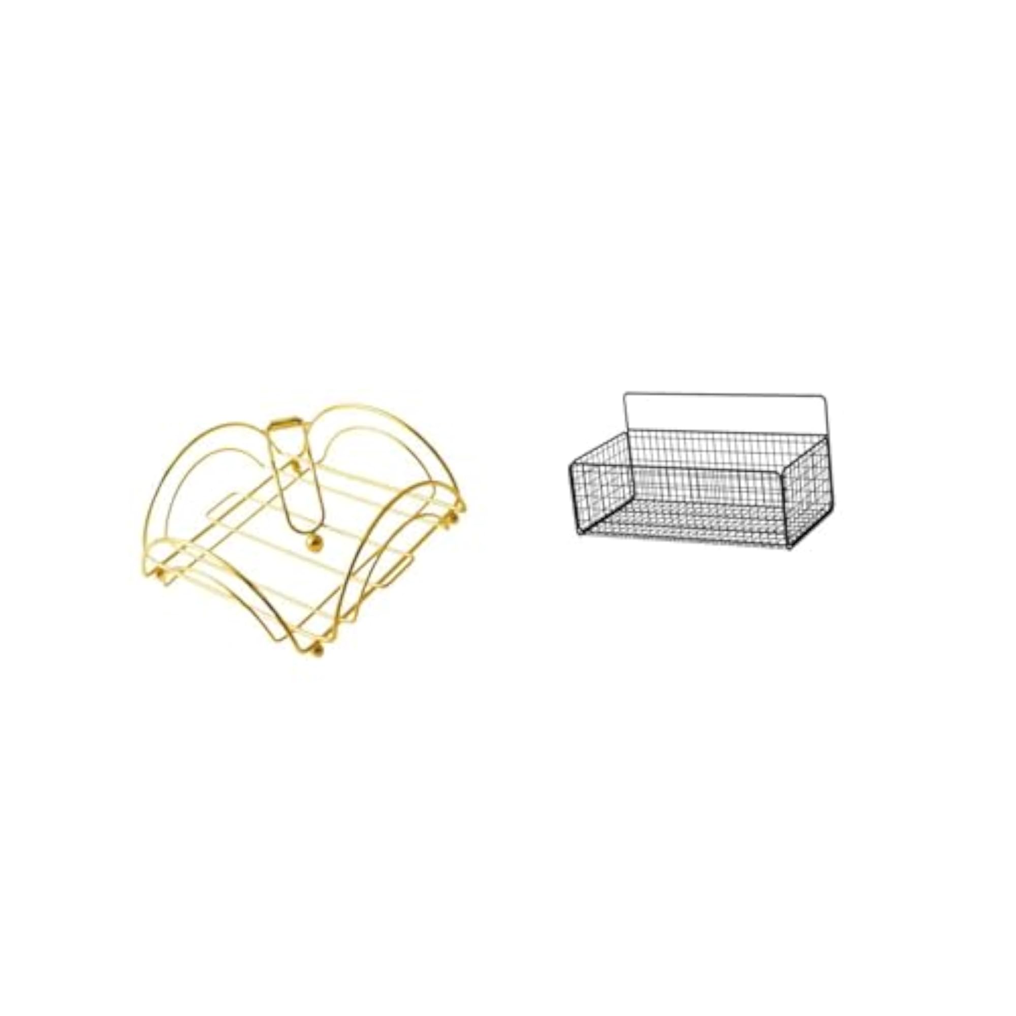 Weighted Arm Napkin Dispenser with Wire Storage Basket