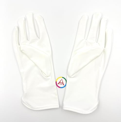 Image of Aone Premium Microfiber Lint Free White Hand Gloves 1 Pair Anti-Smear /Anti-Fingerprint for Quality Check /Scratch-free Handling for Jewellery /Diamond /Gemstone, Watch Boutique, Sun & Dust Protection