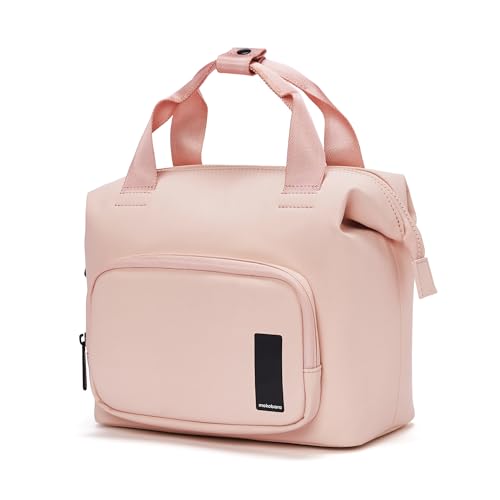Image of MOKOBARA The Take-Out Lunch Bag - Tan Spill-Proof Large & Roomy for Daily Use, Office Carry, Travel, Easy Access & Easy to Clean (Lucky Charm), Pink