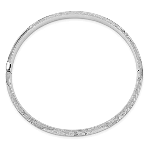 14k 6.35mm White Gold Florentine Hinged Bangle Bracelet Fine Jewelry For Women Gifts For Her - Image 3