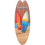 MUSISALY Rustikales Surfbrett Wandschild Holzdeko Sommer Strand Ozean für Wohnzimmer Büro Hawaii Party Strandshop Wandornament