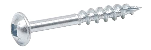 IMSCREWS #8 x 1-1/2 Pulgadas Tornillos para Agujero en Bolsa 50 Piezas, Cabeza Acampanada con Arandela, Rosca Gruesa tipo 17 Autoperforante, Recubiertos en Zinc para Uso en Interiores
