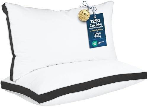 Utopia Bedding Bed Pillows for Sleeping King Size (Black), Set of 2, Soft & Fluffy Pillow with Down Alternative Filling, Cooling, Hotel Quality, Gusseted Pillow for Back, Stomach or Side Sleepers