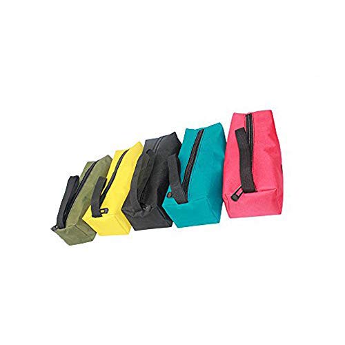Rainforce Canvas Zipper Bag,Heavy Duty Tool Pouch Tote Bags, Multi-purpose Tools Organize Storage Set of 5