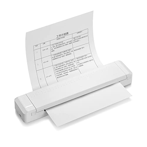 Image of Portable Wireless Letter Printer for Travel, Bluetooth Thermal Inkless Small Printer, Support A4 Paper, Work with Laptop Phone and Pad (White)