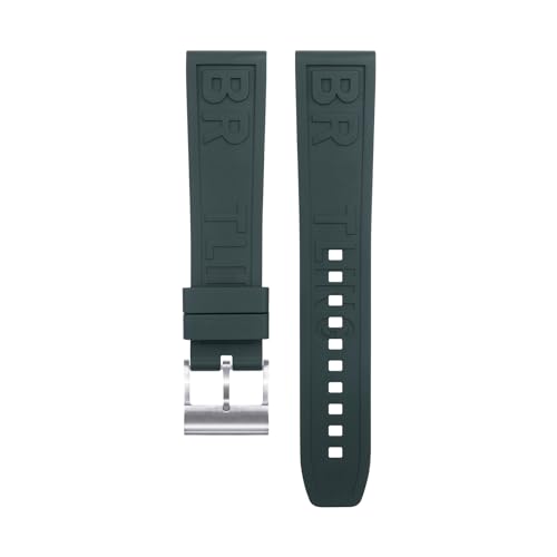 HSPTR �\�t�g�V�R�t�b�f�S�� FKM ���o�[���^�[ �E�H�b�`�o���h 22mm �u���C�g�����O�X�g���b�v �v���p Superocean Navitimer �u���X���b�g �����O�E�B���O�s���o�b�N��, �O���[��B, 22MM