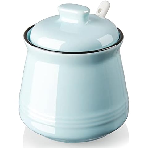 DAYYET 12 oz Ceramic Sugar Bowl Cover