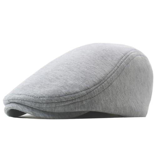 Light Gray Adjustable Newsboy Cap Tweed Beret Wind Duck Tongue Cap Forward Cap