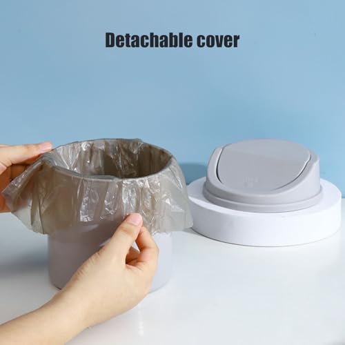 Minicascajo de basura con tapa basculante pequeño para mesa miniatura 5