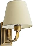 Lysed Wall Sconce Vintage Style Wall Light Fixture, Classic Wall Lamp for Indoor, Bedroom, Gold Iron Wall Lamp with Beige Fabric Shade