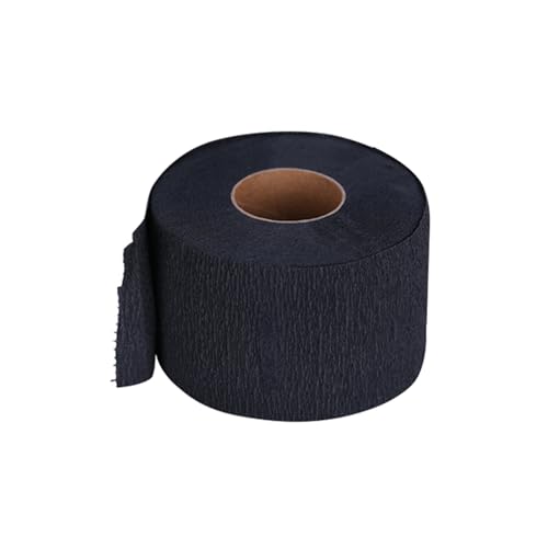 OHEETU 1 Roll Black Disposable Barber Neck Paper Strips Self-Adhesive Stretchy Neck Bands for Hairdressing, Hair Cutting & Salon Supplies(13x2.6 Inch)