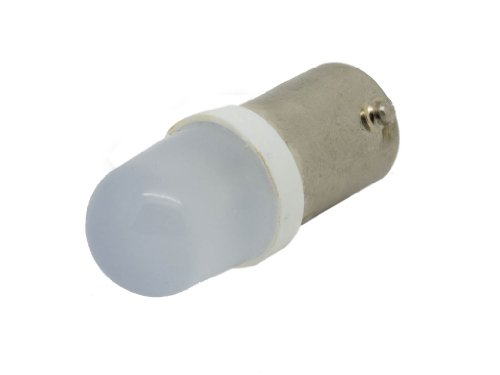 120V AC/DC White LED Miniature Bayonet BA9s 9mm Base Replacement Bulb for Indicator Pilot Light (Pack of 2)