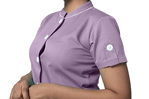 Image of UNIFORM CRAFT Cotton Twill Nurse Uniforms - Ideal for Medical scrubs for Women | Scrub suit for Women | Scrub Suit for Nurses | Hospital Uniform, NT11 Light Purple XXL