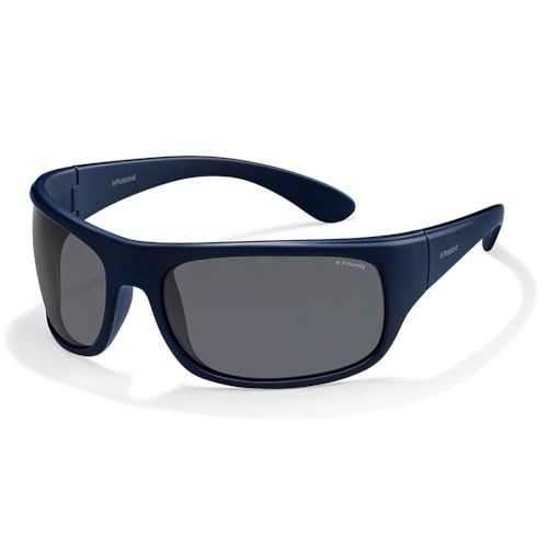 Polaroid 7886 - Gafas de sol rectangulares unisex, color azul (blu), talla 66