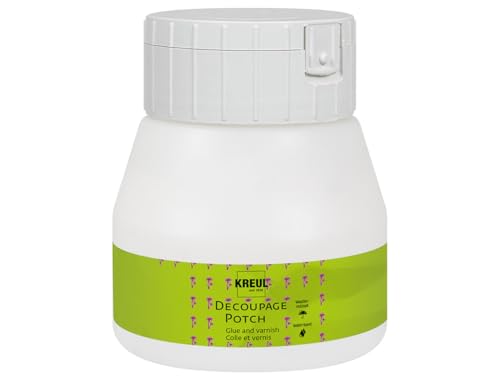 KREUL 48252 - Art Potch pegamento y barniz para decoupage satinado mate, 250 ml, a base de agua, seca rápido y transparente
