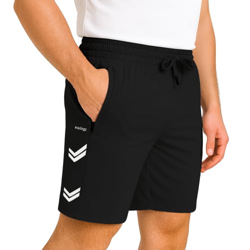 kwings Athletic Sports Shorts for Men with Zip Pockets and Elastic Waistband Lightweight Activewear Shorts-picture-42