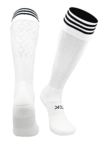 Premier Soccer Socks with Stripes & Fold Down Top - For Men, Women, Boys & Girls