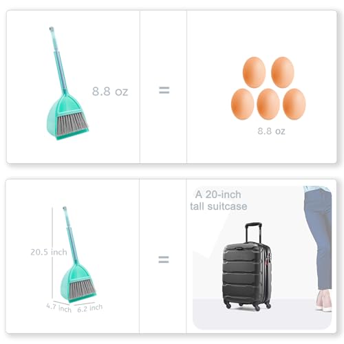 Small Broom and Dustpan Set, Household Mini Broom and Dustpan Set, Mini Broom and Cleaning Set Suitable for Various Small Areas. (Blue)
