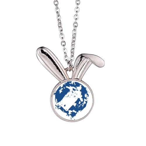 Collier flèche avec motif rond lapin en pendentif pour femme