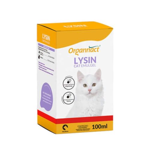 Lysin Cat Emulgel 100ml Organnact Vitamina Lisina Gatos