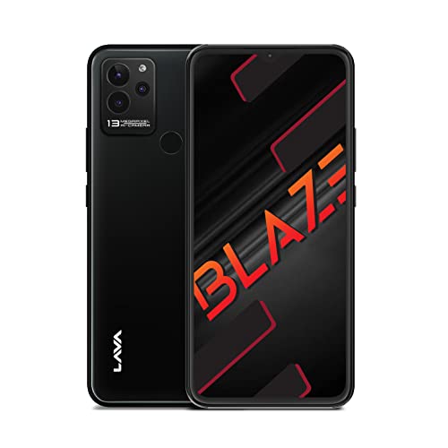 Image of Lava Blaze (Glass Black, 3GB RAM, 64GB Storage)| Premium Glass Back Design| 13 MP AI Triple Camera |Fingerprint Sensor| 5000 mAh Battery| Upto 6GB Expandable RAM