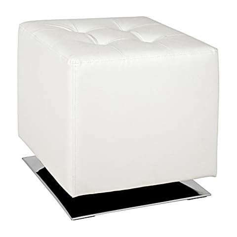 HAKU Mobel Chrome Stool with Leather Look Cover