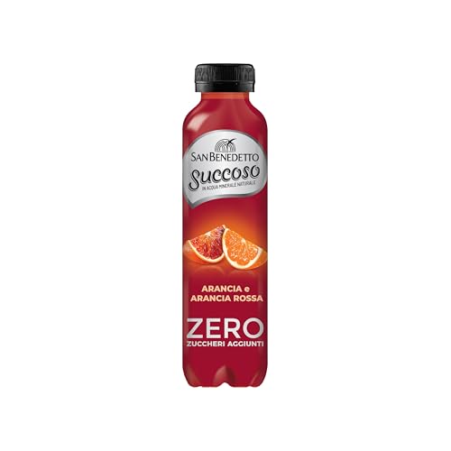 San Benedetto, Succoso Zero alla Arancia Rossa, 400 ml Bevanda Leggera e Dissetante in Acqua Minerale Naturale, Senza Zuccheri, Conservanti Coloranti e Glutine