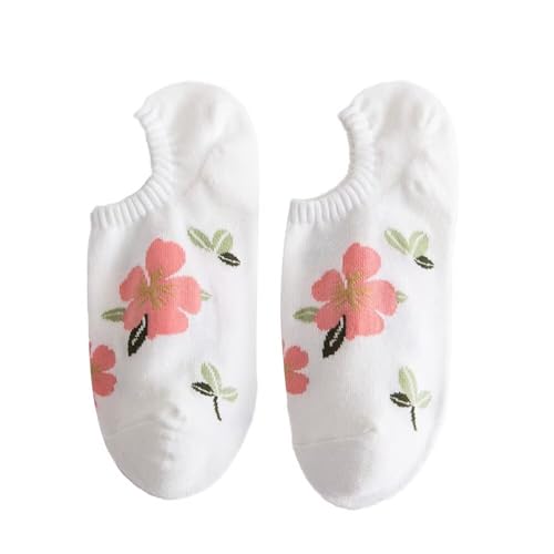2 pairs of flower patterned women's short socks, invisible socks, fashionable items
