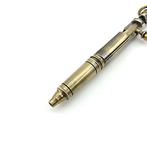 Duffire Edc Mini Bolt Action Pen Small Keychain Solid Brass, Metal Heavy Duty With Refill, Tactical For Men, Handmade Skull Retro Style Ballpoint Pen, 3.6 X 0.39 Inches (Minizhongshan2#Kl) #TOP4