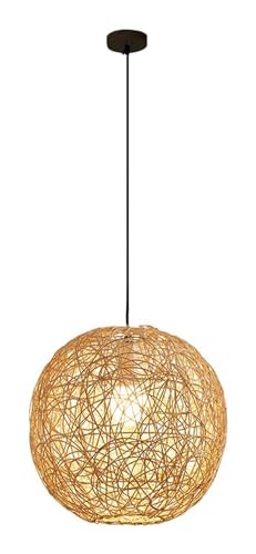 Lampe suspendue rotin anti-éblouissement lustre lanterne pour îlot de cuisine et salon