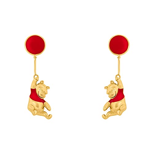 Disney Winnie l'ourson Boucles d'oreilles Ballon Flottant Rouge et doré EF00861YL, Taille Unique, Laiton, Pas de gemme