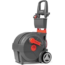 Hand-Crank Garden Hose Reel 1/2" x 130ft, Heavy Duty Garden Water Hose Reel, Removable, Any Length Lock, Hand Crank Effortless Rewind System, 4-Pattern Nozzle
