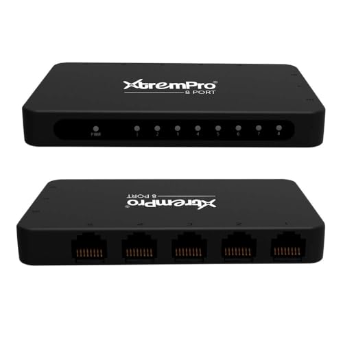 XtremPro 8-Port USB Powered 10/100Mbps Ethernet RJ45 Network Switch Hub - Black (61026)