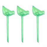 3 picchetti in PVC a forma di uccellino, per piante ZZ da interno e sedum da esterno, con effetto di irrigazione a goccia costante (verde)
