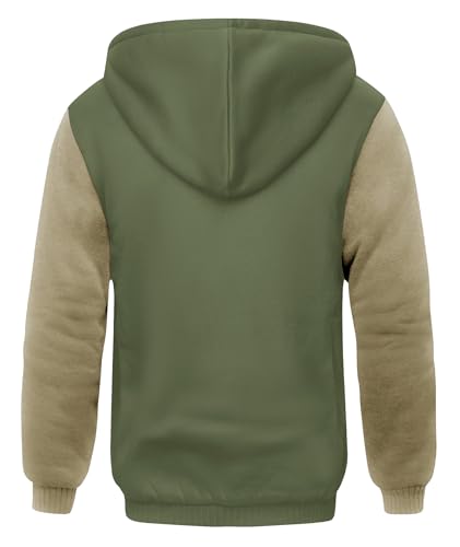Image of SCODI Hoodies for Men Heavyweight Fleece Sweatshirt Zip Up Thick Jacket