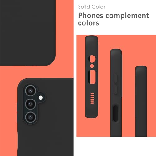 Image of YATWIN Silicone Back Case for Samsung Galaxy A35, Soft-Touch Phone Back Cover for Samsung Galaxy A35 - Black